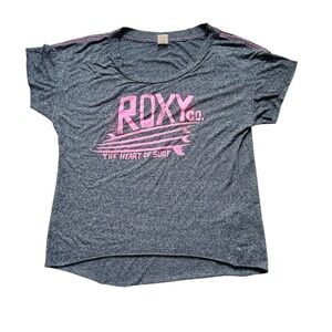 Graphic Roxy Grey T-Shirt Lightweight Summer Beach Vacation Bundle & Save